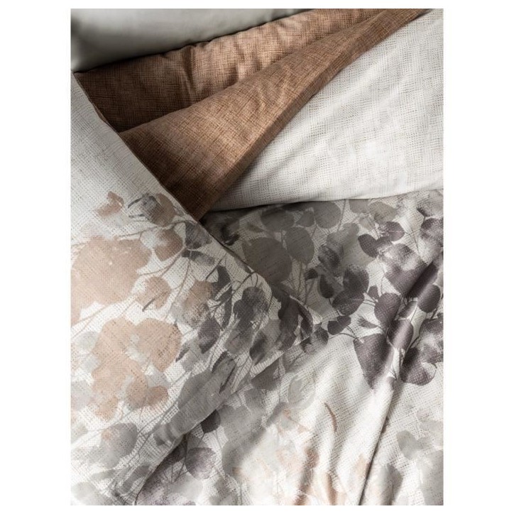 Parure de lit - 1 housse de couette 220 x 240 cm + 2 taies d'oreiller 60 x 60 cm - Satiné 100% coton - Gris