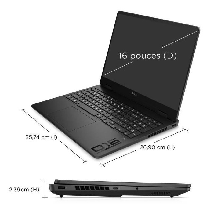 PC Portable Gamer HP Omen 16-ap0044nf - Sans Windows - 16 2,5K IPS 240Hz - RTX 5060 8Go TGP 115W - Ryzen 9 8940HX - 32Go - 1To PC Portable Gamer HP Omen 16-ap0044nf - Sans Windows - 16 2,5K IPS 240Hz - RTX 5060 8Go TGP 115W - Ryzen 9 8940HX - 32Go - 1To