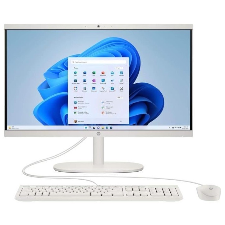 PC Tout-en-un HP 22-dg0000nf - Windows 11 - 21,5 FHD - Intel N100 - RAM 8Go - Stockage 256Go SSD - Clavier & souris filaires