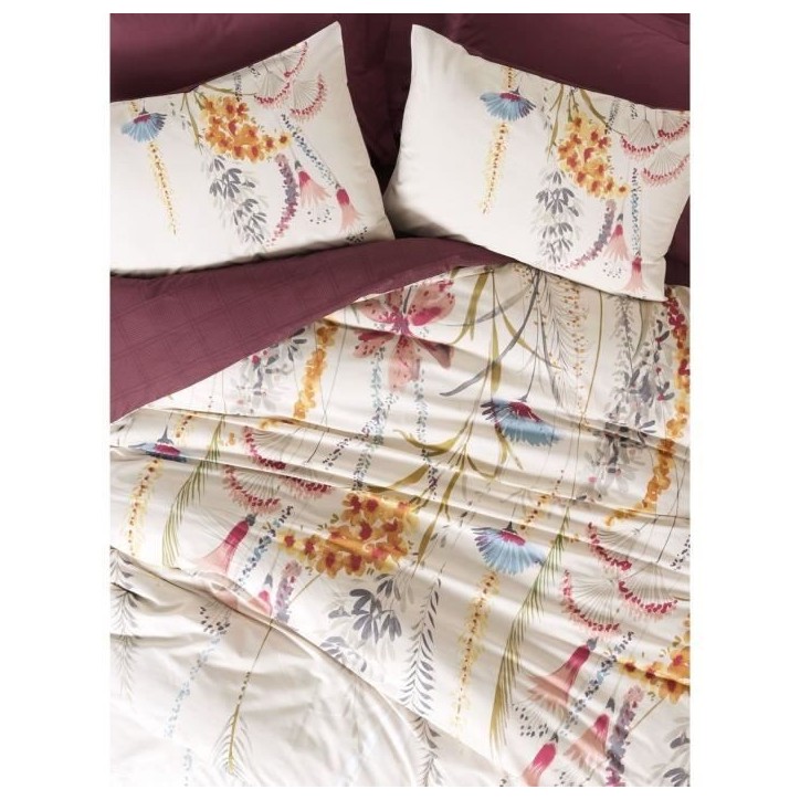 Parure de lit - 1 housse de couette 220 x 240 cm + 2 taies d'oreiller 60 x 60 cm - 100% coton renforcé - Rouge