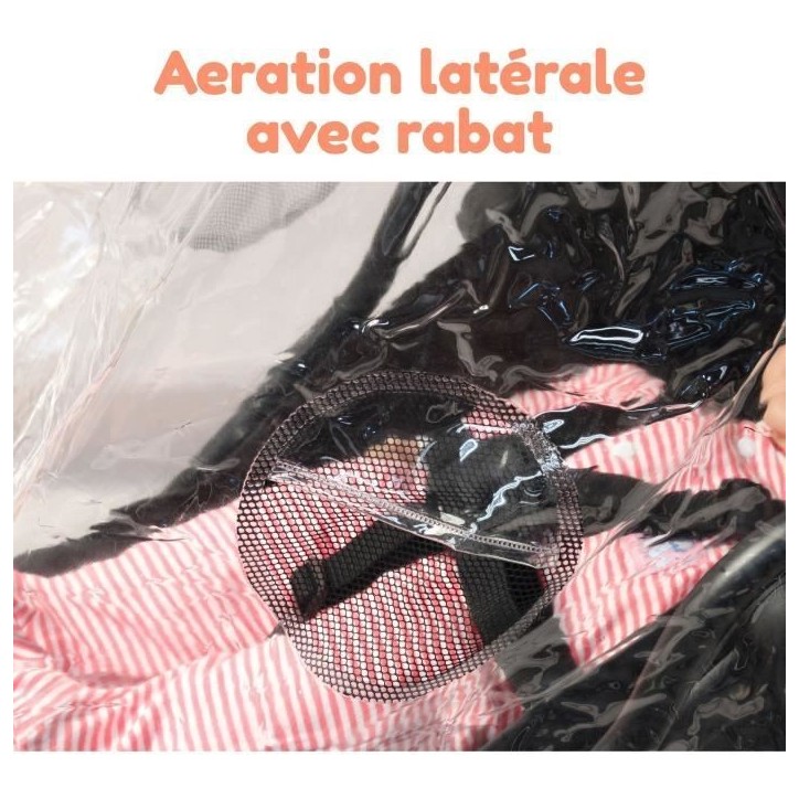 Habillage pluie universel - BAMBISOL - Pour poussette ayant un canopy