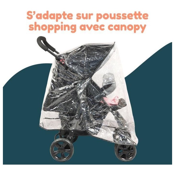 Habillage pluie universel - BAMBISOL - Pour poussette ayant un canopy