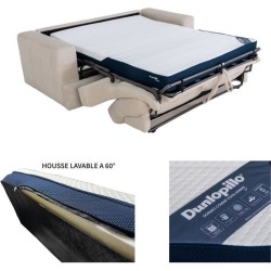 Canapé convertible express - 3 places - IGOR - Tissu velours côtelé