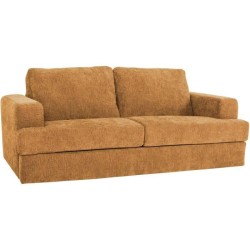 Canapé convertible express - 3 places - IGOR - Tissu gauffré - Ocre