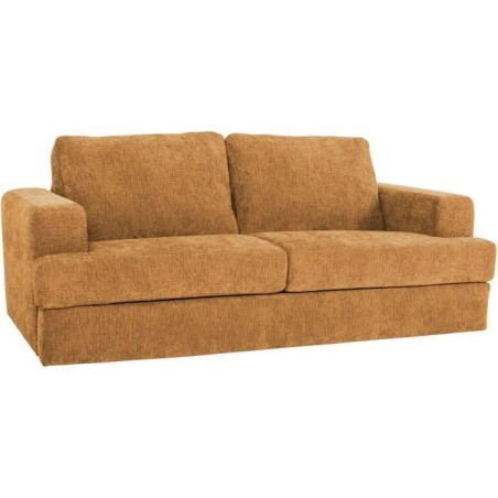 Canapé convertible express - 3 places - IGOR - Tissu gauffré - Ocre