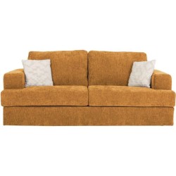 Canapé convertible express - 3 places - IGOR - Tissu gauffré - Ocre