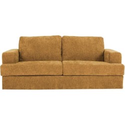 Canapé convertible express - 3 places - IGOR - Tissu gauffré - Ocre