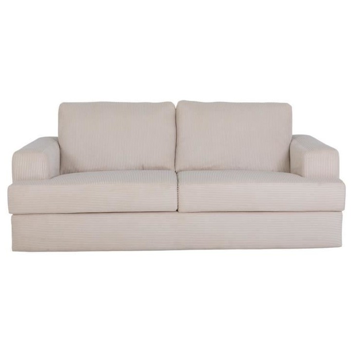 Canapé convertible express - 3 places - IGOR - Tissu velours côtelé - Perle - Matelas 15 cm - 231 x 107 x 90 cm Canapé convertible express - 3 places - IGOR - Tissu velours côtelé - Perle - Matelas 15 cm - 231 x 107 x 90 cm