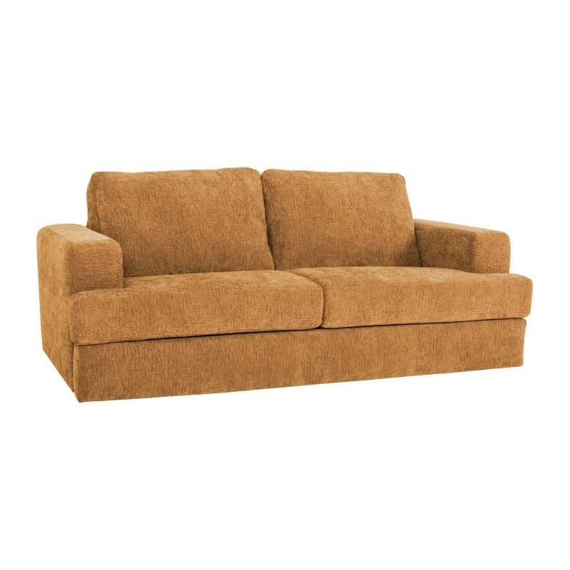 Canapé convertible express - 3 places - IGOR - Tissu gauffré - Ocre Canapé convertible express - 3 places - IGOR - Tissu gauffré - Ocre