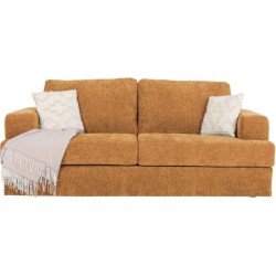 Canapé convertible express - 3 places - IGOR - Tissu gauffré - Ocre