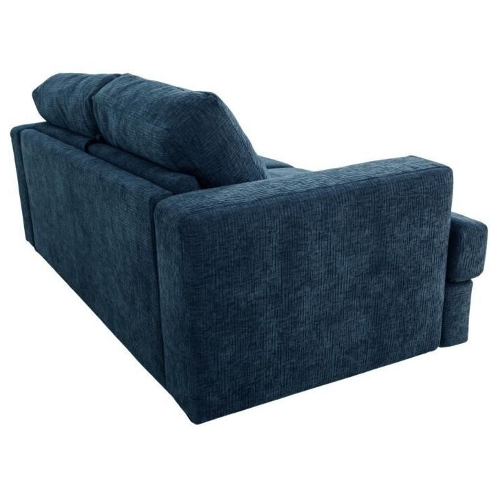 Canapé convertible express - 3 places - IGOR - Tissu gauffré - Saphir - Matelas 15 cm - 231 x 107 x 90 cm