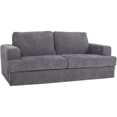 Canapé convertible express - 3 places - IGOR - Tissu gauffré - Gris