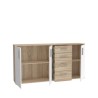 Buffet IKOLI - 3 portes, 4 tiroirs - Décor chene Sonoma et blanc - L1