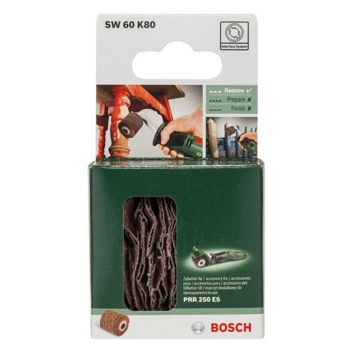 Rouleau flexible PRR 60mm G80 - BOSCH - Ponçage bois, métal et matiere synthétique