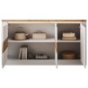 Buffet - IMOLA - Blanc laqué brillant / Chene Clair - 3 portes - 160