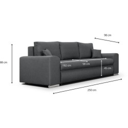 Canapé convertible avec coffre de rangement 3 places - INDIAN - Tissu