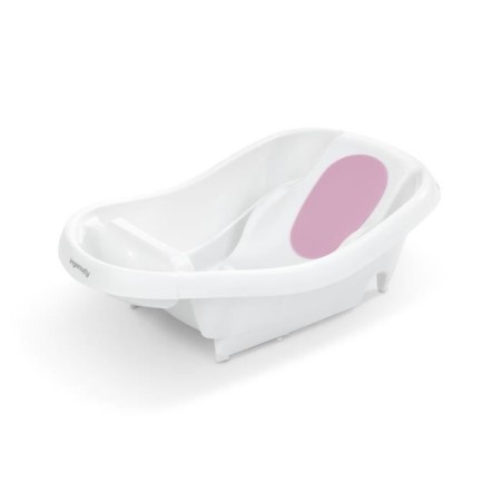 INGENUITY Baignoire bébé évolutive Deluxe rose, de la naissance jusqu'a 3 ans avec transat/hamac bébé inclus