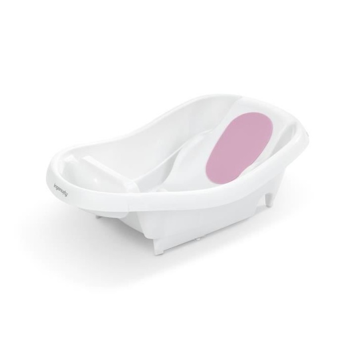 INGENUITY Baignoire bébé évolutive Deluxe rose, de la naissance jusqu'a 3 ans avec transat/hamac bébé inclus