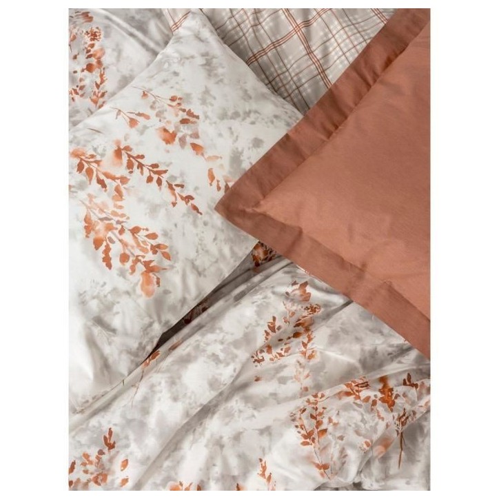 Parure de lit - 1 housse de couette 220 x 240 cm + 2 taies d'oreiller 60 x 60 cm - 100% coton renforcé - Cannelle Parure de lit - 1 housse de couette 220 x 240 cm + 2 taies d'oreiller 60 x 60 cm - 100% coton renforcé - Cannelle