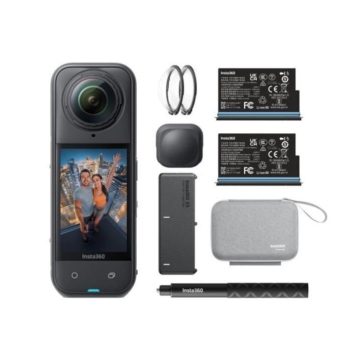 Caméra d'action - INSTA360 - X5 - Starter Bundle - Vidéo 360° 8K - 180 min d'autonomie