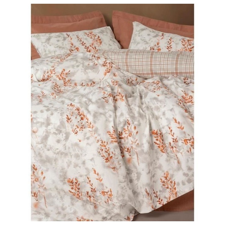 Parure de lit - 1 housse de couette 220 x 240 cm + 2 taies d'oreiller 60 x 60 cm - 100% coton renforcé - Cannelle Parure de lit - 1 housse de couette 220 x 240 cm + 2 taies d'oreiller 60 x 60 cm - 100% coton renforcé - Cannelle