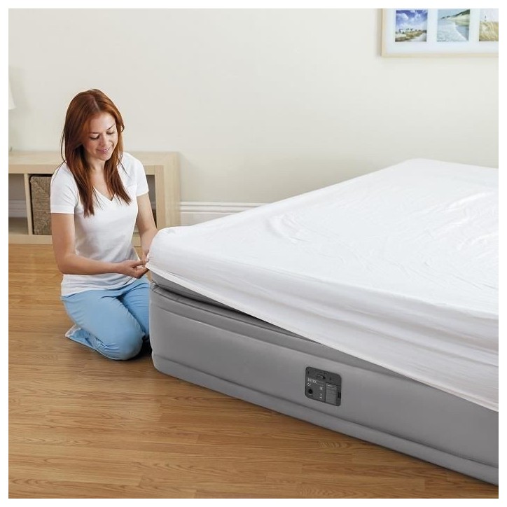 INTEX Matelas PRIME COMFORT FIBER TECH 99x191 - Gonflable - Fermeté réglable - 51 cm - Electrique - 1 personne INTEX Matelas PRIME COMFORT FIBER TECH 99x191 - Gonflable - Fermeté réglable - 51 cm - Electrique - 1 personne