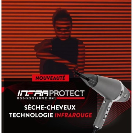 Seche-Cheveux - JEAN LOUIS DAVID - Moteur Professionnel AC - Brushing & Boucles Rebondies - Technologie Infrarouge