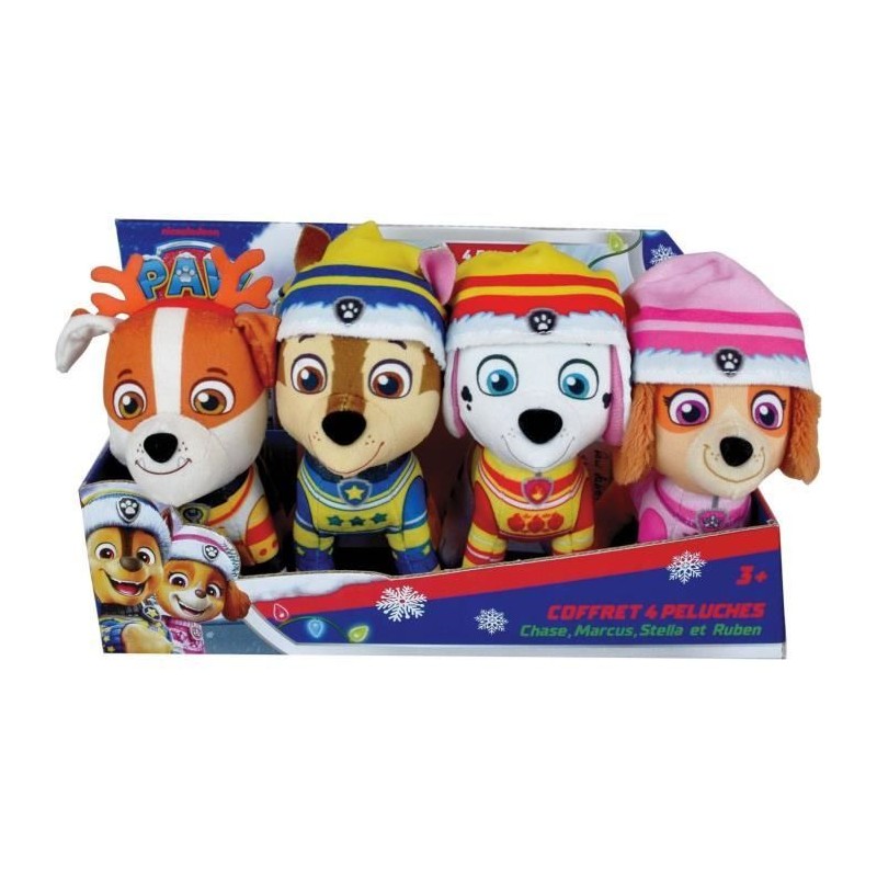 Coffret 4 peluches - JEMINI - PAT'PATROUILLE - Chase, Marcus, Ruben et Coffret 4 peluches - JEMINI - PAT'PATROUILLE - Chase, Marcus, Ruben et