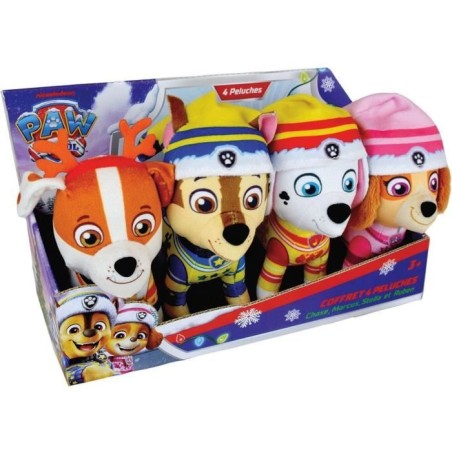 Coffret 4 peluches - JEMINI - PAT'PATROUILLE - Chase, Marcus, Ruben et Stella - +/- 12 cm