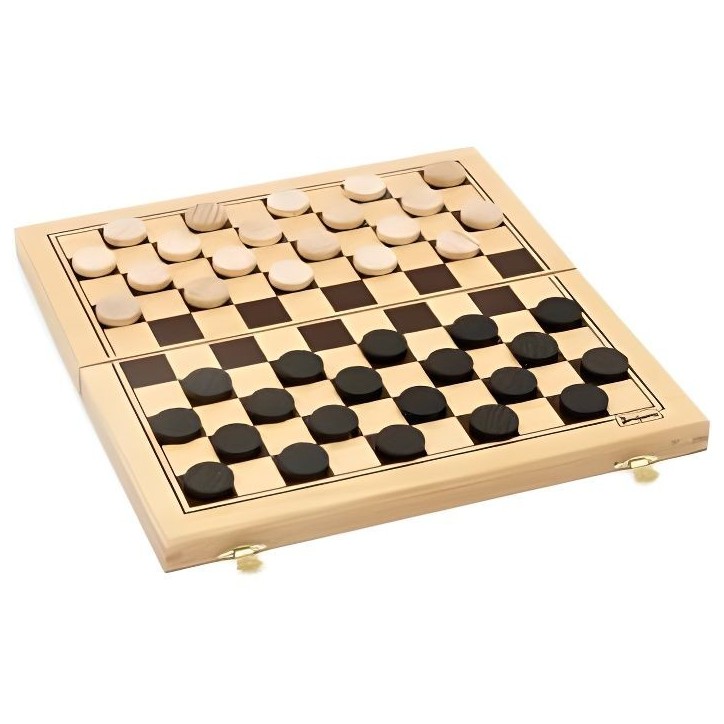 Jeu de Dames en Bois - Jeujura - 8131 - Coffret Pliant - 30x30x2cm - Fabrication Française