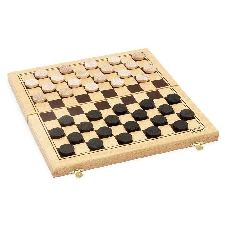 Jeu de Dames en Bois - Jeujura - 8131 - Coffret Pliant - 30x30x2cm - Fabrication Française