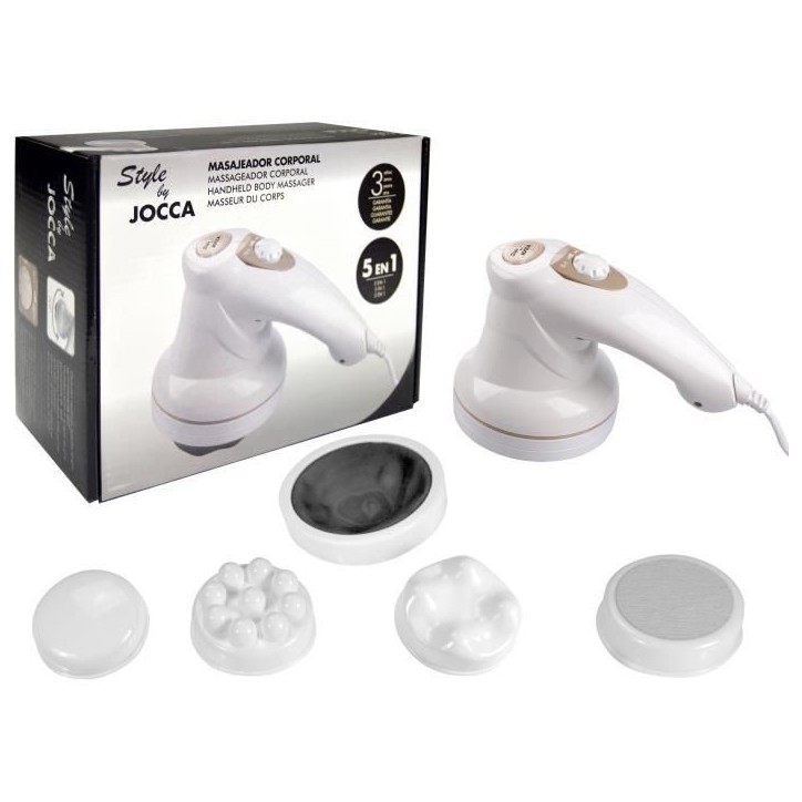 Masseur corporel mutli-fonction - JOCCA - 6017 - 28 W - 5 tetes inclus - Blanc