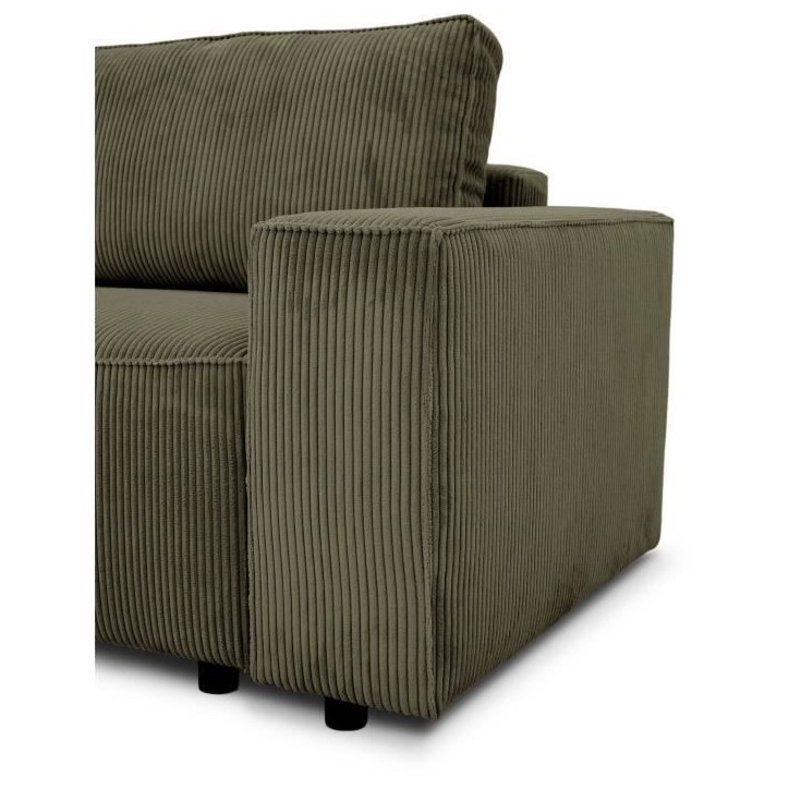 Canapé convertible 3 places - JOSH - Tissu Lincoln Kaki - Coffre de rangement - 239 x 86 x 85 cm Canapé convertible 3 places - JOSH - Tissu Lincoln Kaki - Coffre de rangement - 239 x 86 x 85 cm
