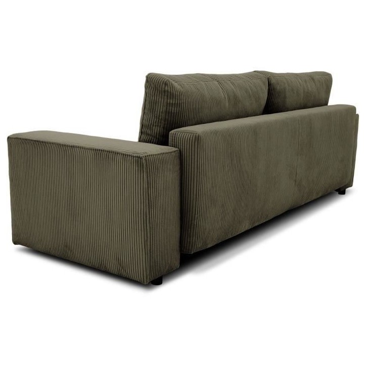 Canapé convertible 3 places - JOSH - Tissu Lincoln Kaki - Coffre de rangement - 239 x 86 x 85 cm Canapé convertible 3 places - JOSH - Tissu Lincoln Kaki - Coffre de rangement - 239 x 86 x 85 cm