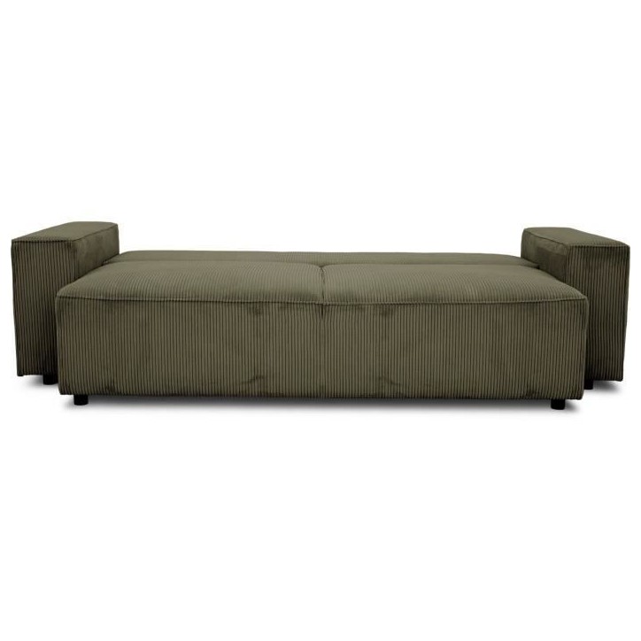 Canapé convertible 3 places - JOSH - Tissu Lincoln Kaki - Coffre de rangement - 239 x 86 x 85 cm Canapé convertible 3 places - JOSH - Tissu Lincoln Kaki - Coffre de rangement - 239 x 86 x 85 cm