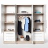 Armoire 4 portes battantes + 6 tiroirs - Chene et blanc - L 206 x P 60 Armoire 4 portes battantes + 6 tiroirs - Chene et blanc - L 206 x P 60
