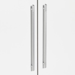 Armoire 4 portes battantes + 6 tiroirs - Chene et blanc - L 206 x P 60