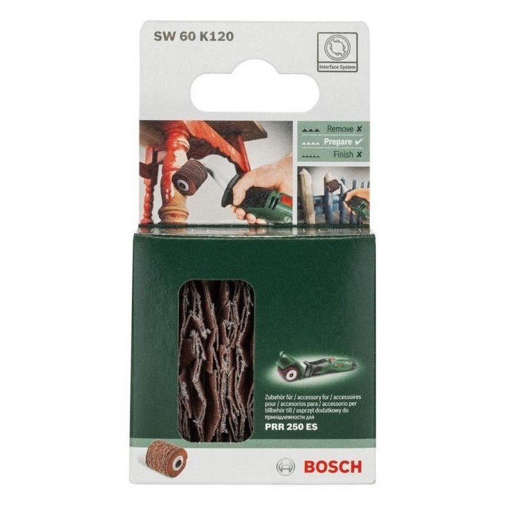 Cylindre abrasif Bosch - (Grain 120, Largeur Rouleau 60mm, Souple, Accessoire pour Texoro)