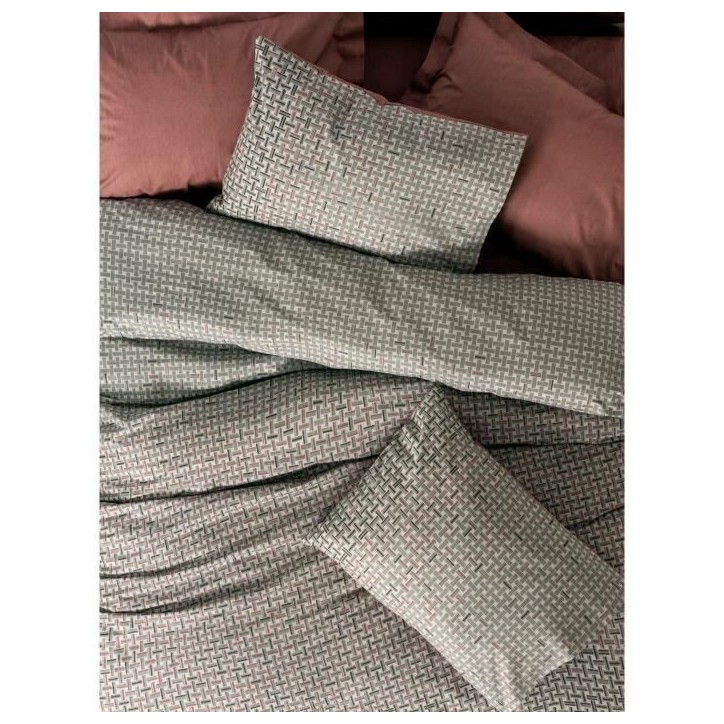 Parure de lit - 1 housse de couette 220 x 240 cm + 2 taies d'oreiller 60 x 60 cm - 100% coton renforcé - Rouge
