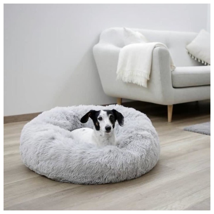 Corbeille - KERBL - Fluffy - Ø60 x 18 cm - Gris clair