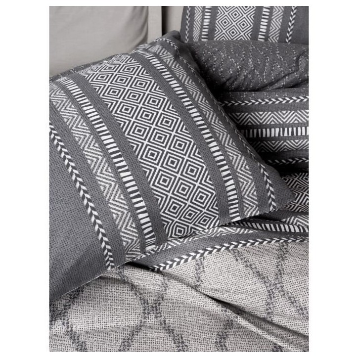 Parure de lit - 1 housse de couette 220 x 240 cm + 2 taies d'oreiller 60 x 60 cm - 100% coton renforcé - Vison Parure de lit - 1 housse de couette 220 x 240 cm + 2 taies d'oreiller 60 x 60 cm - 100% coton renforcé - Vison