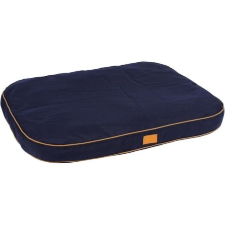 Coussin - KERBL - Jerome - 80 x 60 x 6 cm - Bleu foncé et cognac