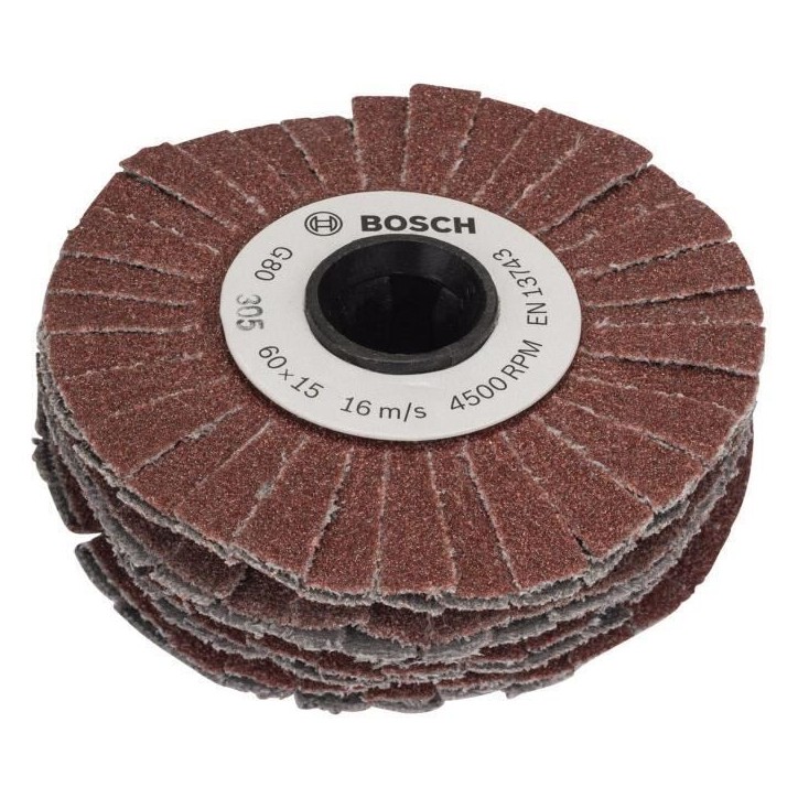 Cylindre abrasif Bosch - (Accesssoire pour Texoro, Grain 80, Largeur 15mm, Souple)