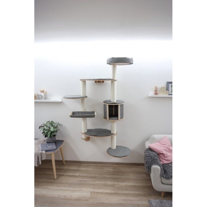 Arbre a chat mural - H. 185 cm - Dolomit XL Tofana - KERBL - Gris Arbre a chat mural - H. 185 cm - Dolomit XL Tofana - KERBL - Gris