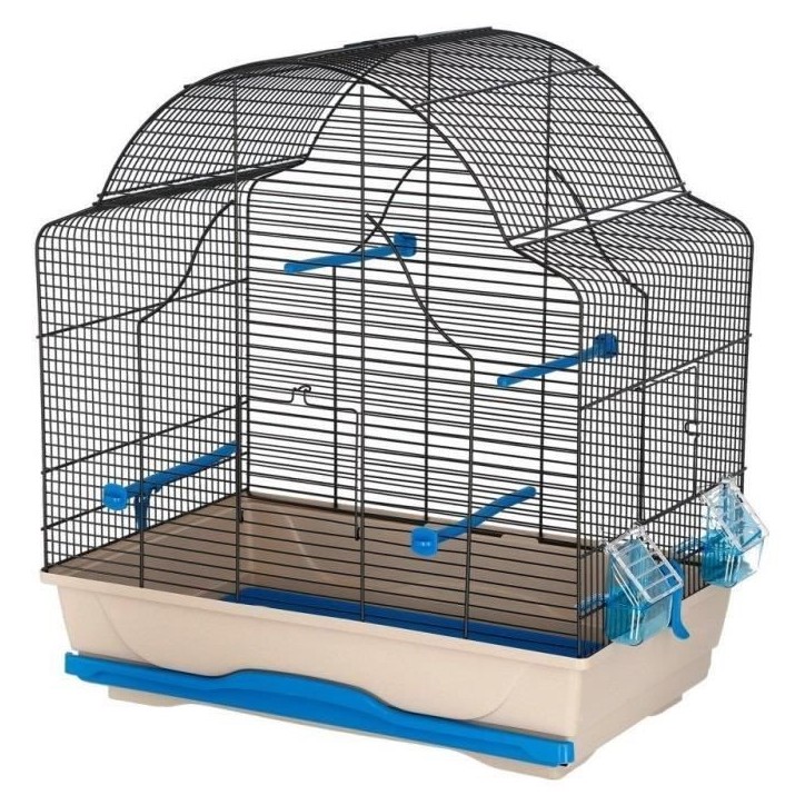 Cage pour oiseaux - KERBL - Daisy - 56 x 36,5 x 62 cm - Beige et bleu