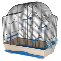 Cage pour oiseaux - KERBL - Daisy - 56 x 36,5 x 62 cm - Beige et bleu