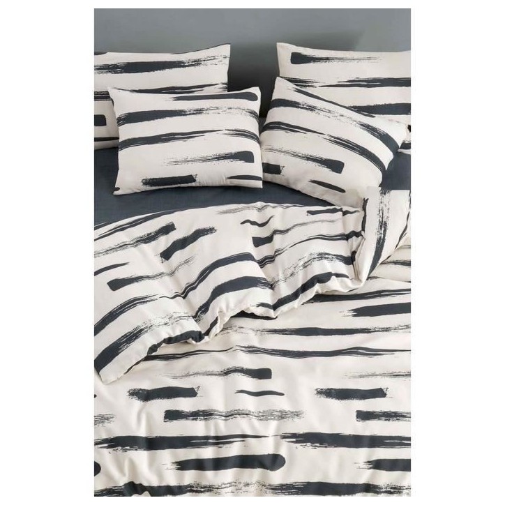 Parure de lit - 1 housse de couette 220 x 240 cm + 2 taies d'oreiller 60 x 60 cm - 65% coton, 35% polyester - Blanc Parure de lit - 1 housse de couette 220 x 240 cm + 2 taies d'oreiller 60 x 60 cm - 65% coton, 35% polyester - Blanc