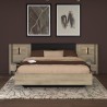 Lit double adulte avec 2 chevets - KIERAN - 140 x 190/200 cm - Chene/N