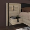 Lit double adulte avec 2 chevets - KIERAN - 140 x 190/200 cm - Chene/N