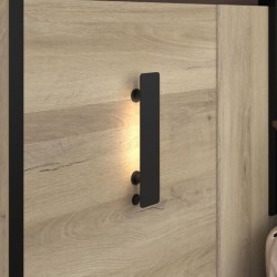 Lit double adulte avec 2 chevets - KIERAN - 140 x 190/200 cm - Chene/N